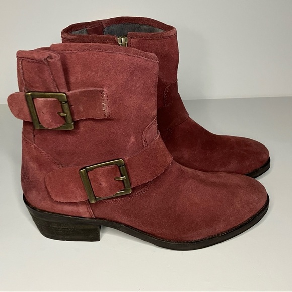 Seychelles Weekenders Castanets Boots Women's 8 Burgundy Suede Ankle Booties - Picture 4 of 9